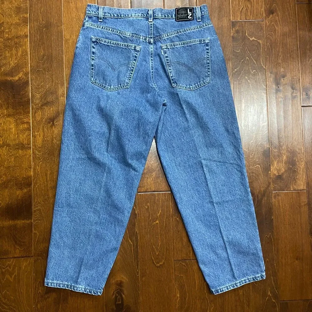 Levi's L2 Vintage 1998 Baggy Loose Fit Denim Blue Jeans Men's Size 38W x 30L
